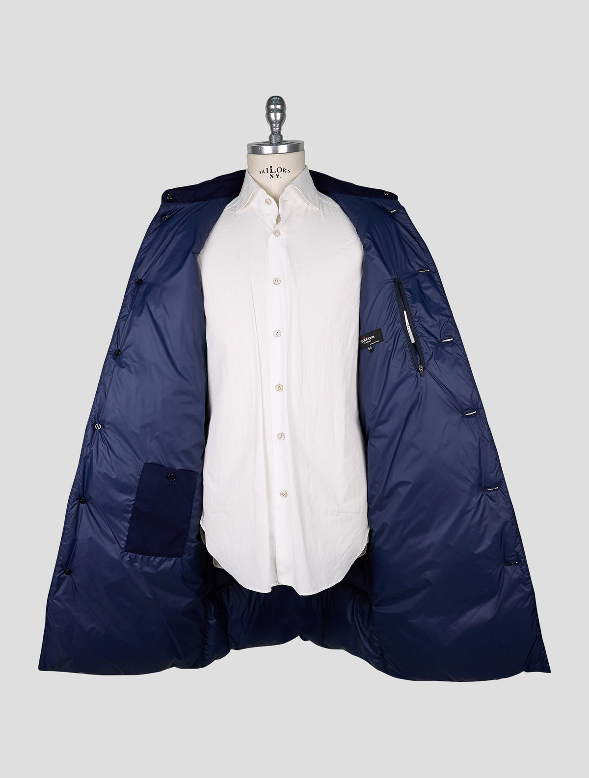 Kiton Blue Cashmere Ea Overcoat