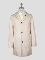 Kiton Beige Yellow Linen Pl Reverse Overcoat