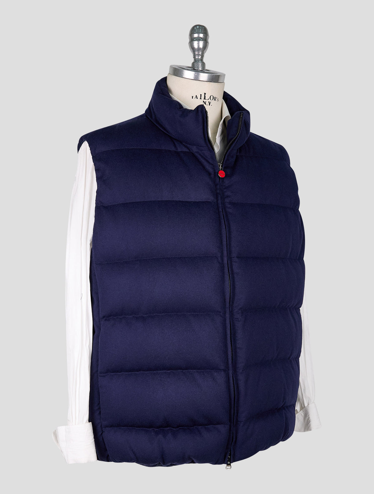 Kiton Blue Cashmere Silk Gilet Coat
