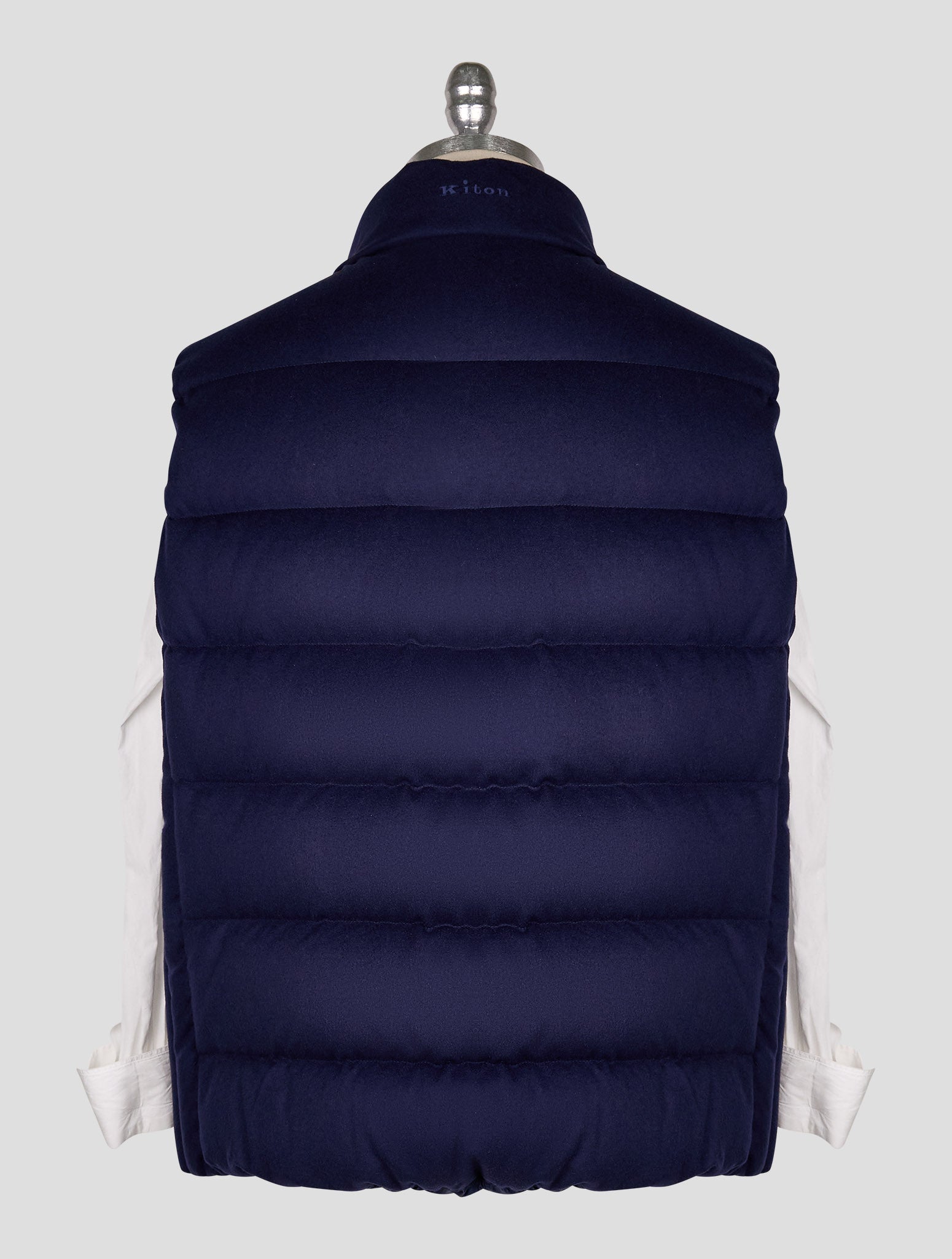 Kiton Blue Cashmere Silk Gilet Coat