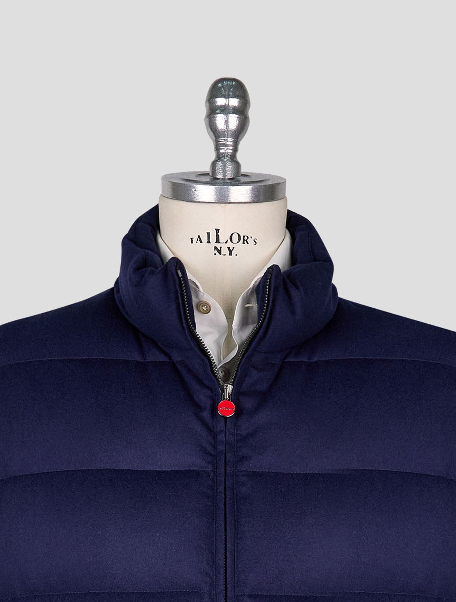 Kiton Blue Cashmere Silk Gilet Coat