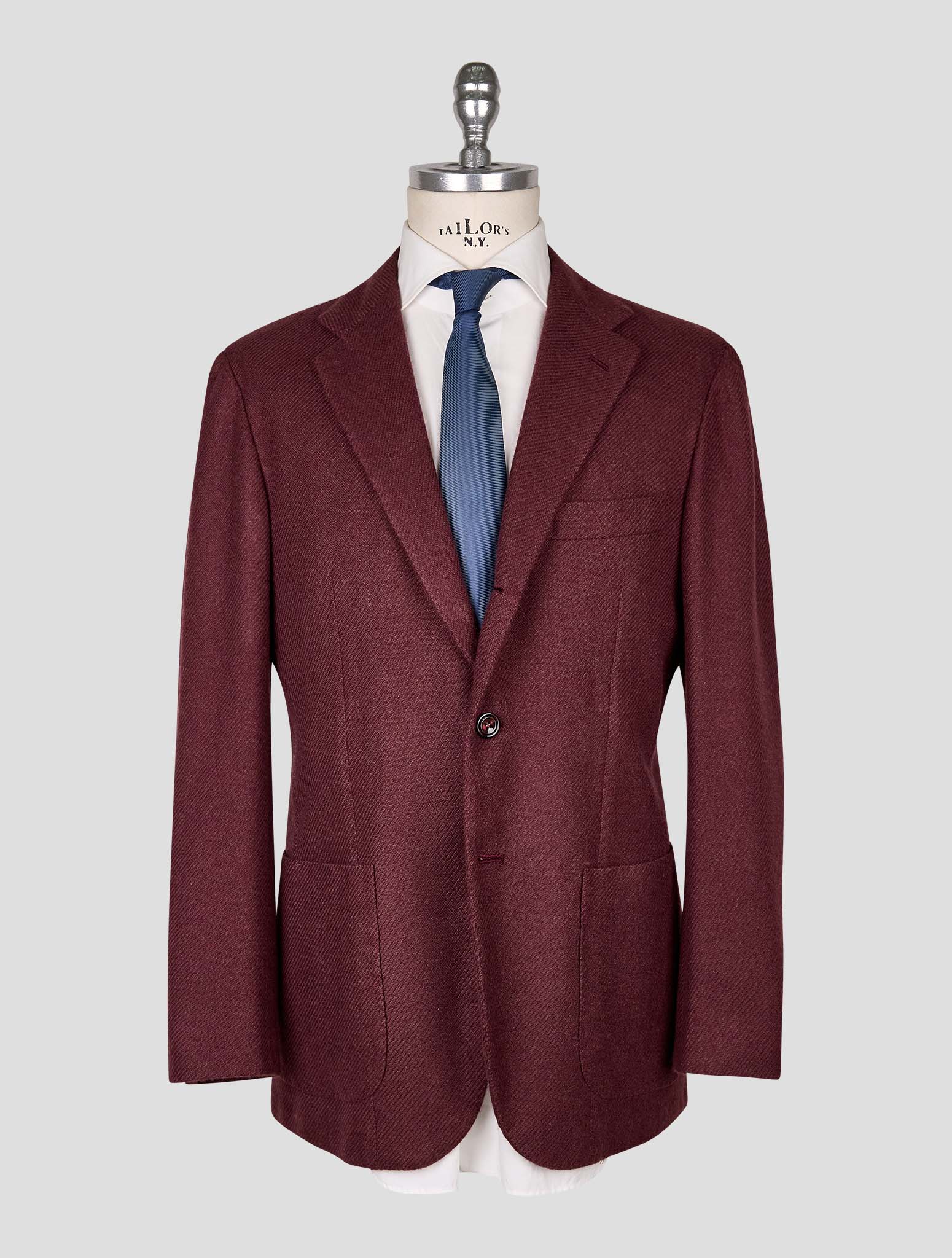 Kiton Burgundy Cashmere Blazer