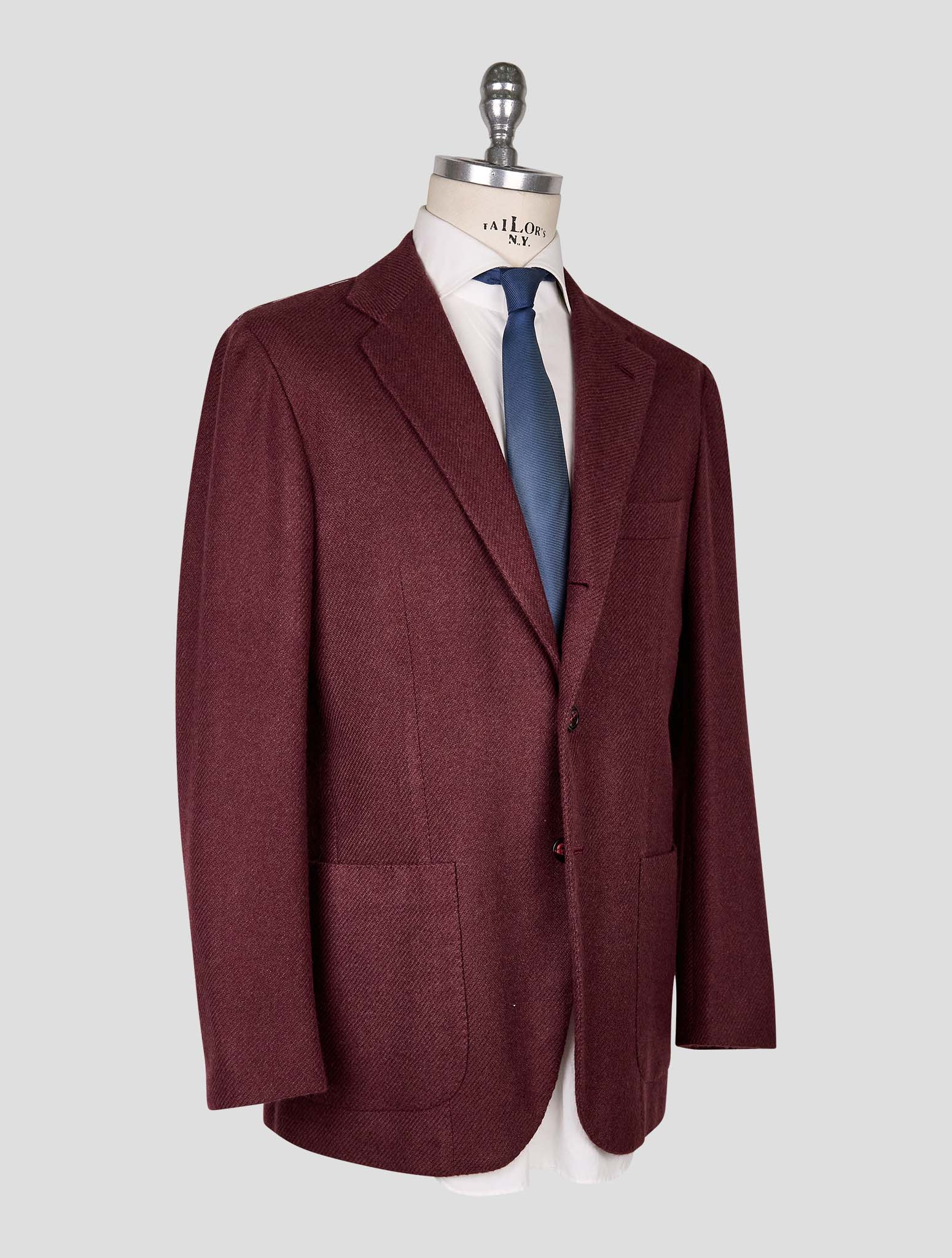 Kiton Burgundy Cashmere Blazer
