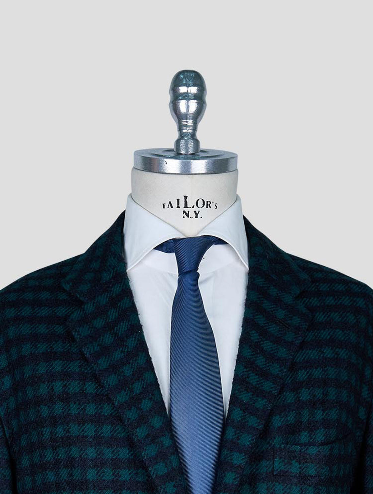 Kiton Green Blue Cashmere Silk Blazer