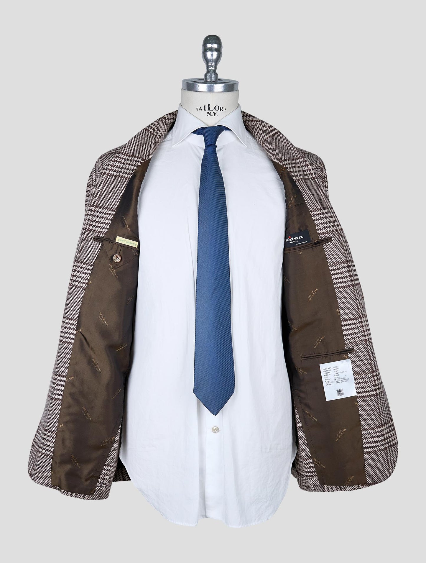 Kiton Brown White Cashmere Blazer