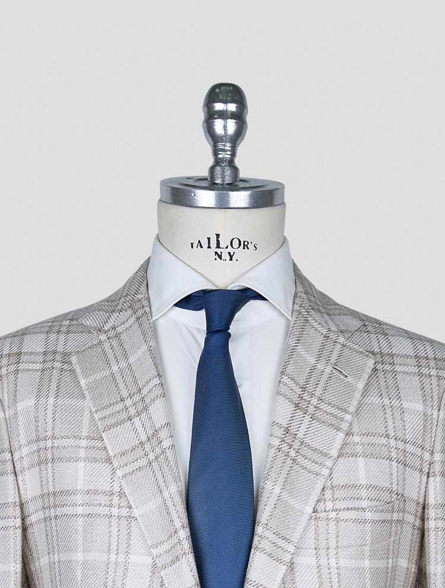 Kiton Beige White Wool Cashmere Silk Linen Blazer