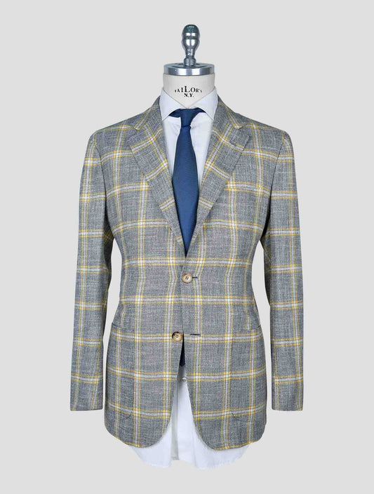 Kiton Multicolor Cashmere Virgin Wool Silk Cotton Pa Blazer