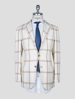 Kiton Beige White Cashmere Blazer