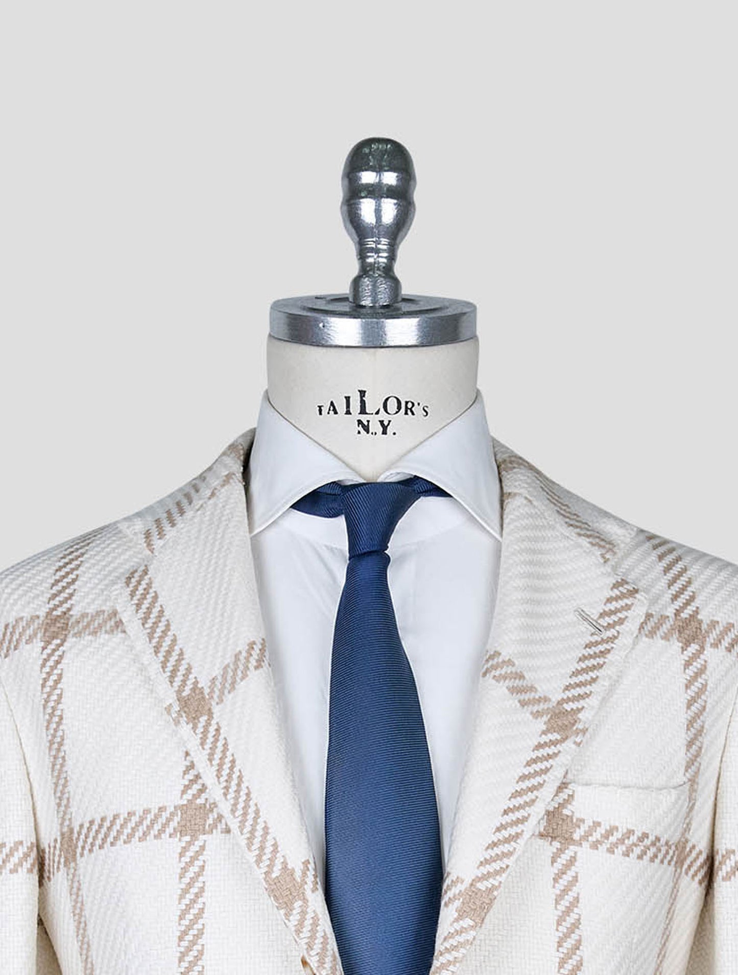 Kiton Beige White Cashmere Blazer