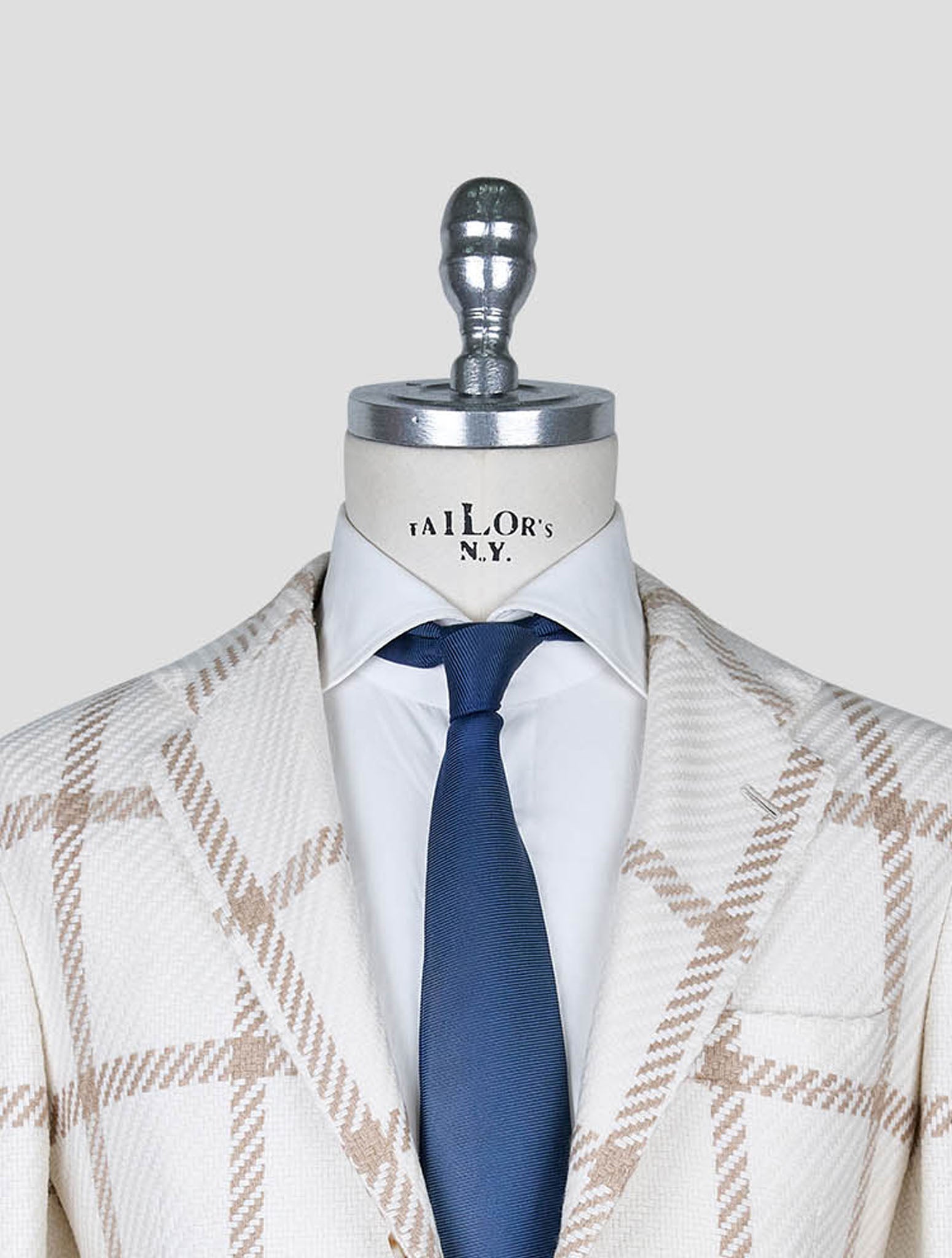 Kiton Beige White Cashmere Blazer