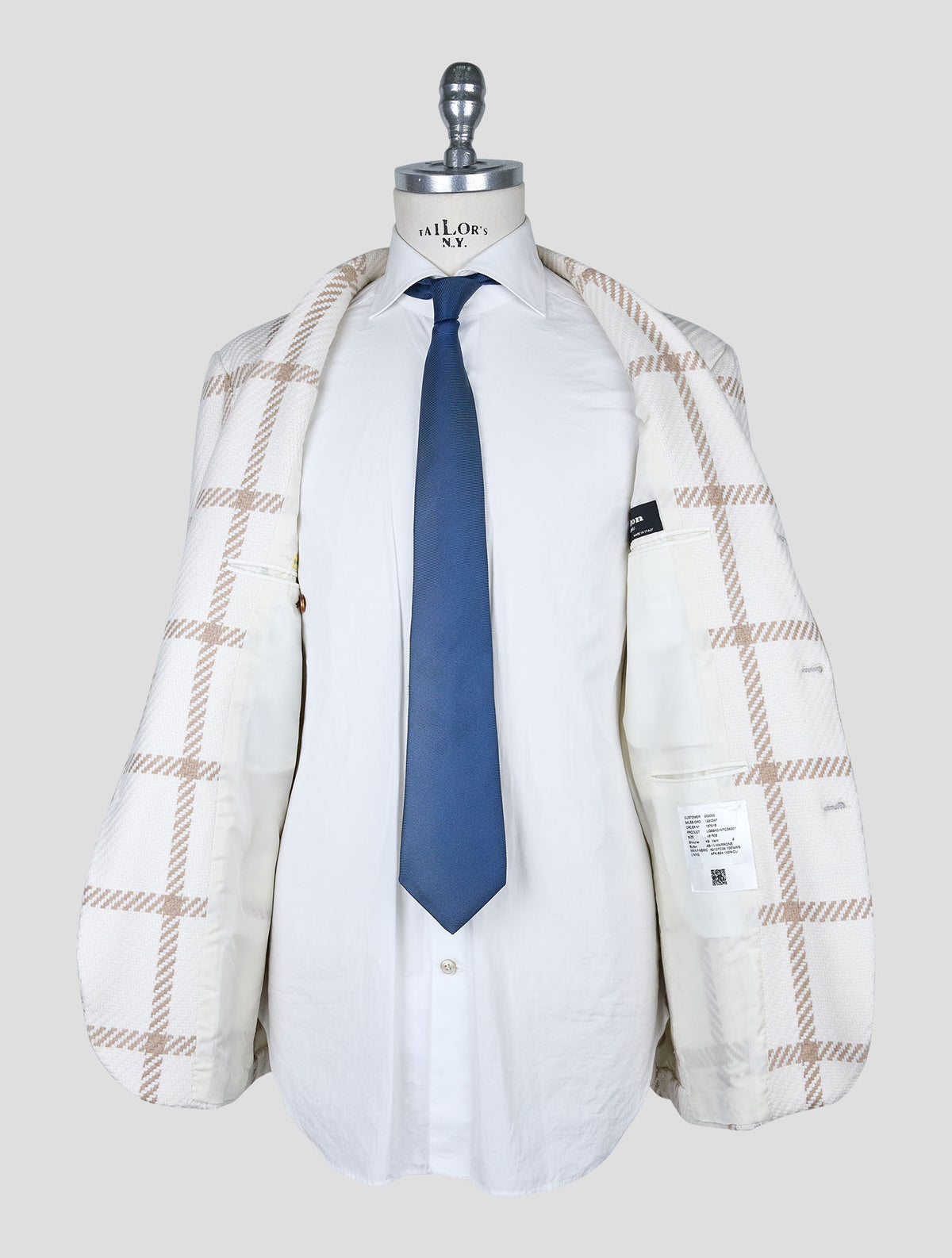 Kiton Beige White Cashmere Blazer