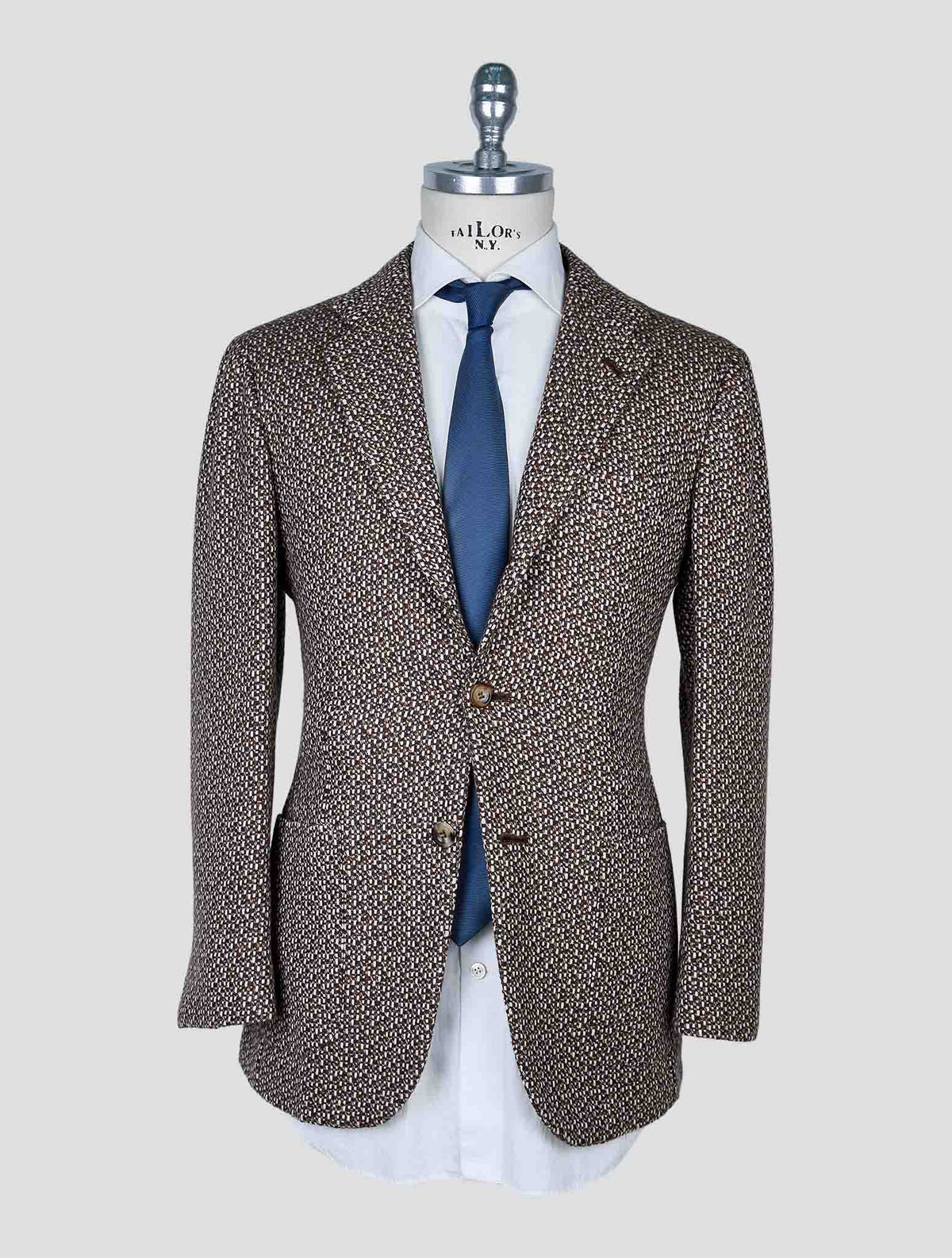 Kiton Brown White Cashmere Blazer