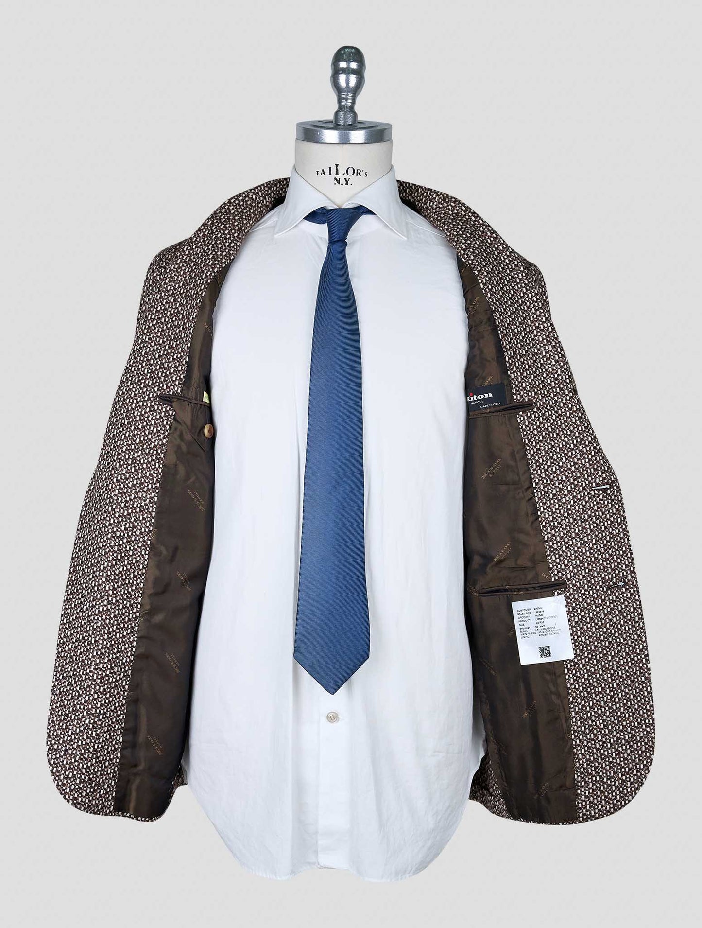 Kiton Brown White Cashmere Blazer