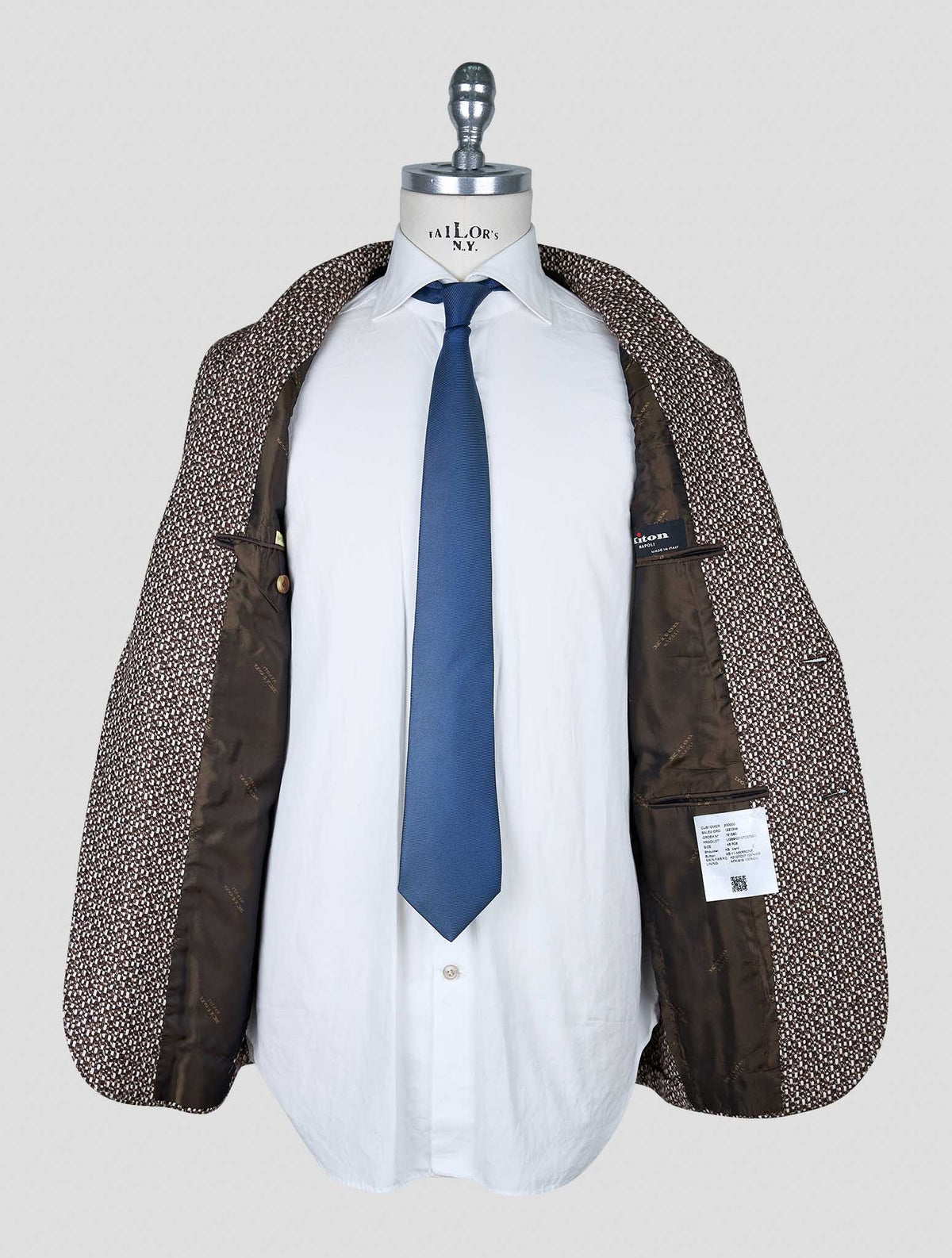 Kiton Brown White Cashmere Blazer