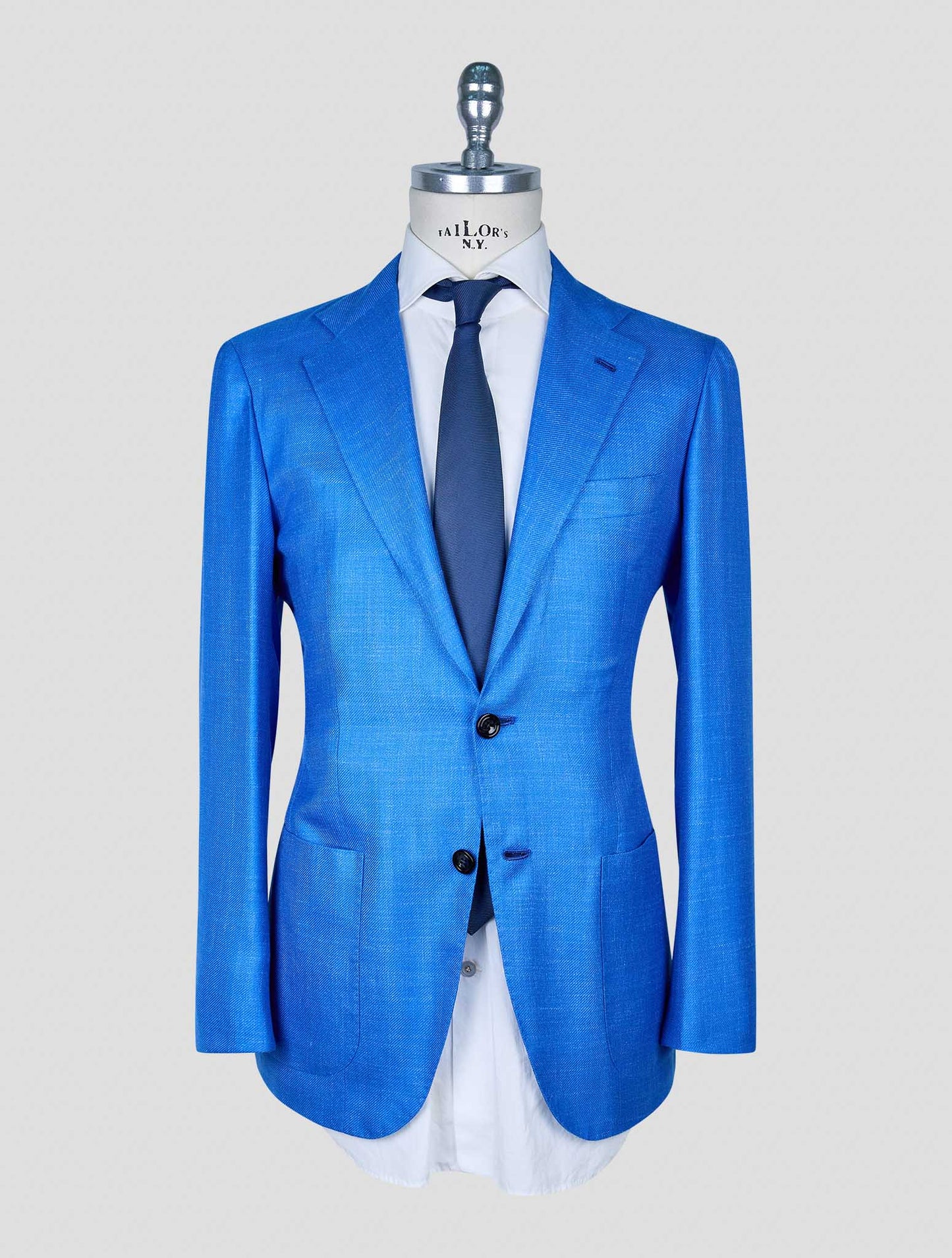 Kiton Blue Cashmere Silk Linen Blazer