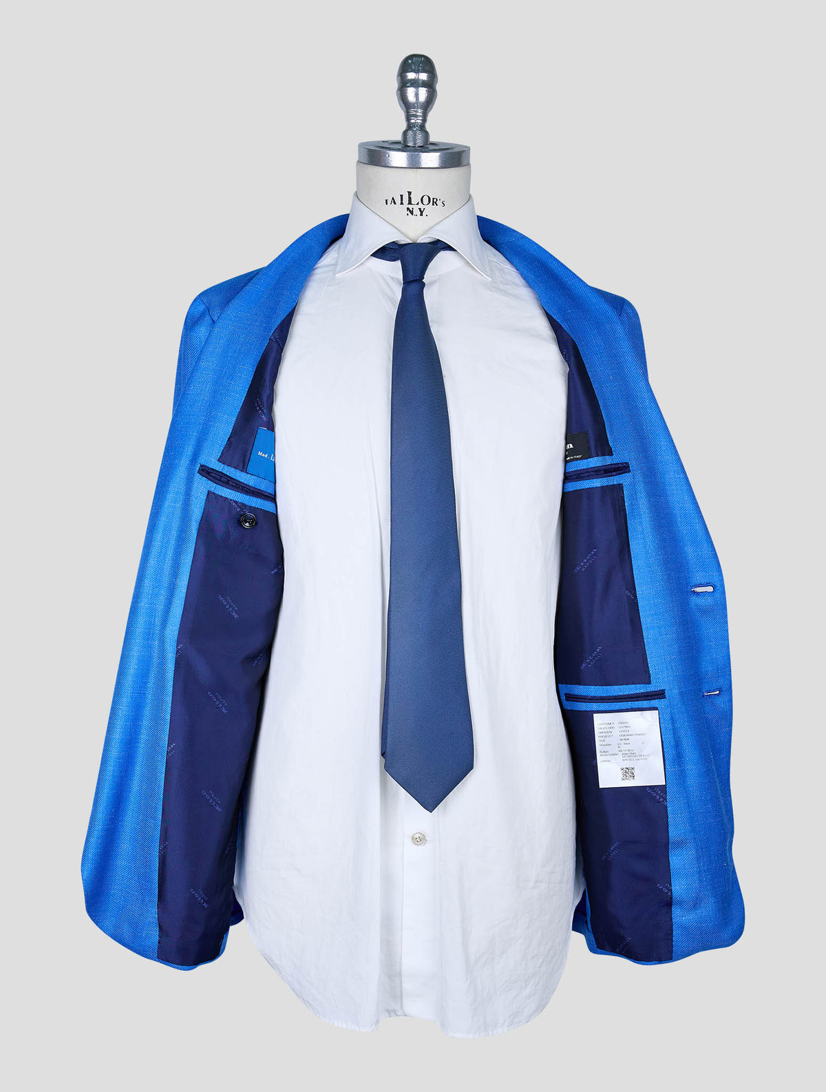 Kiton Blue Cashmere Silk Linen Blazer