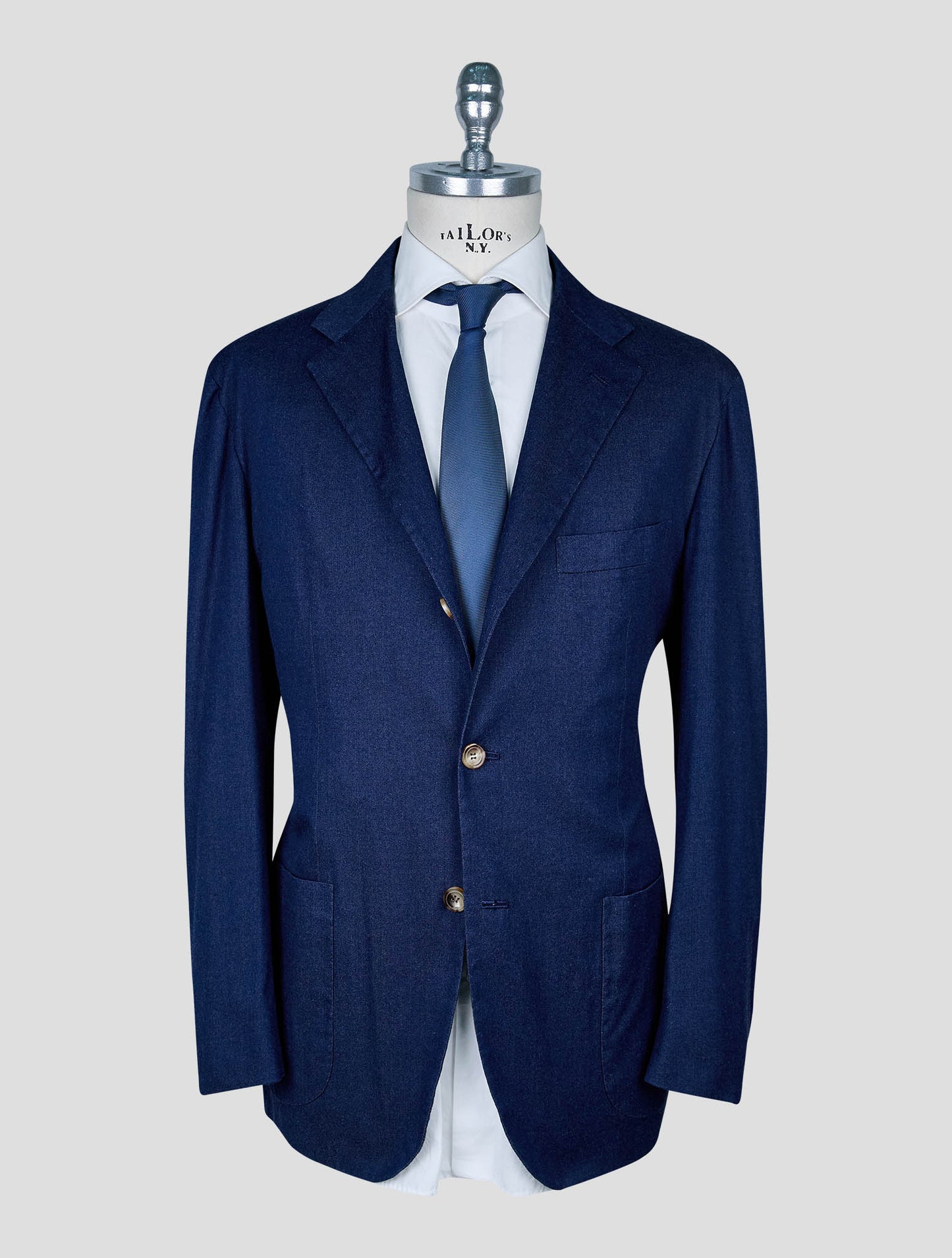 Kiton Blue Cotton Ea Suit