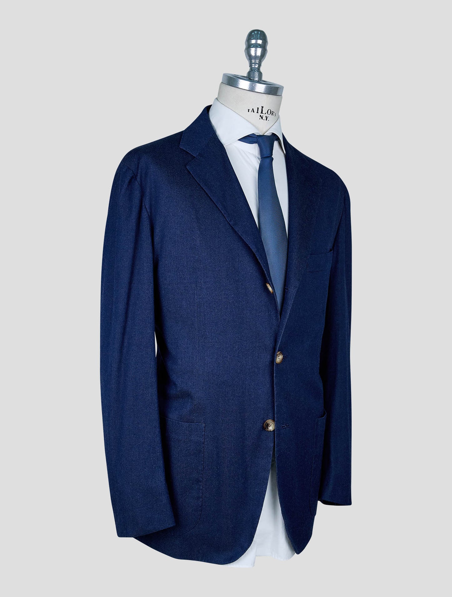 Kiton Blue Cotton Ea Suit