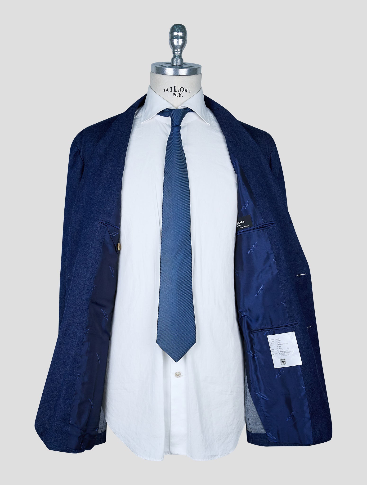 Kiton Blue Cotton Ea Suit