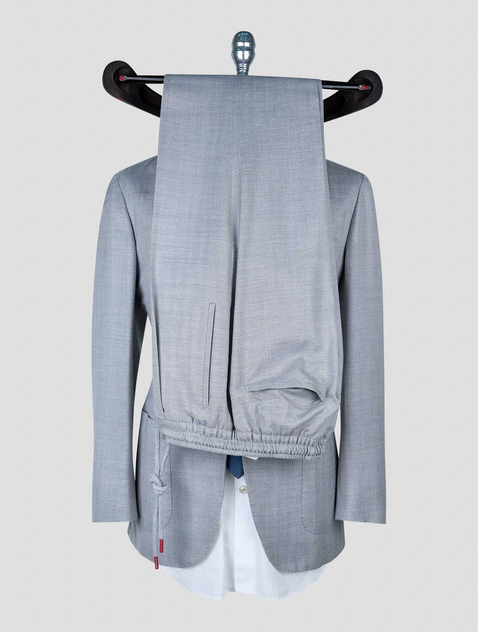 Kiton Gray Cashmere Silk Linen Suit