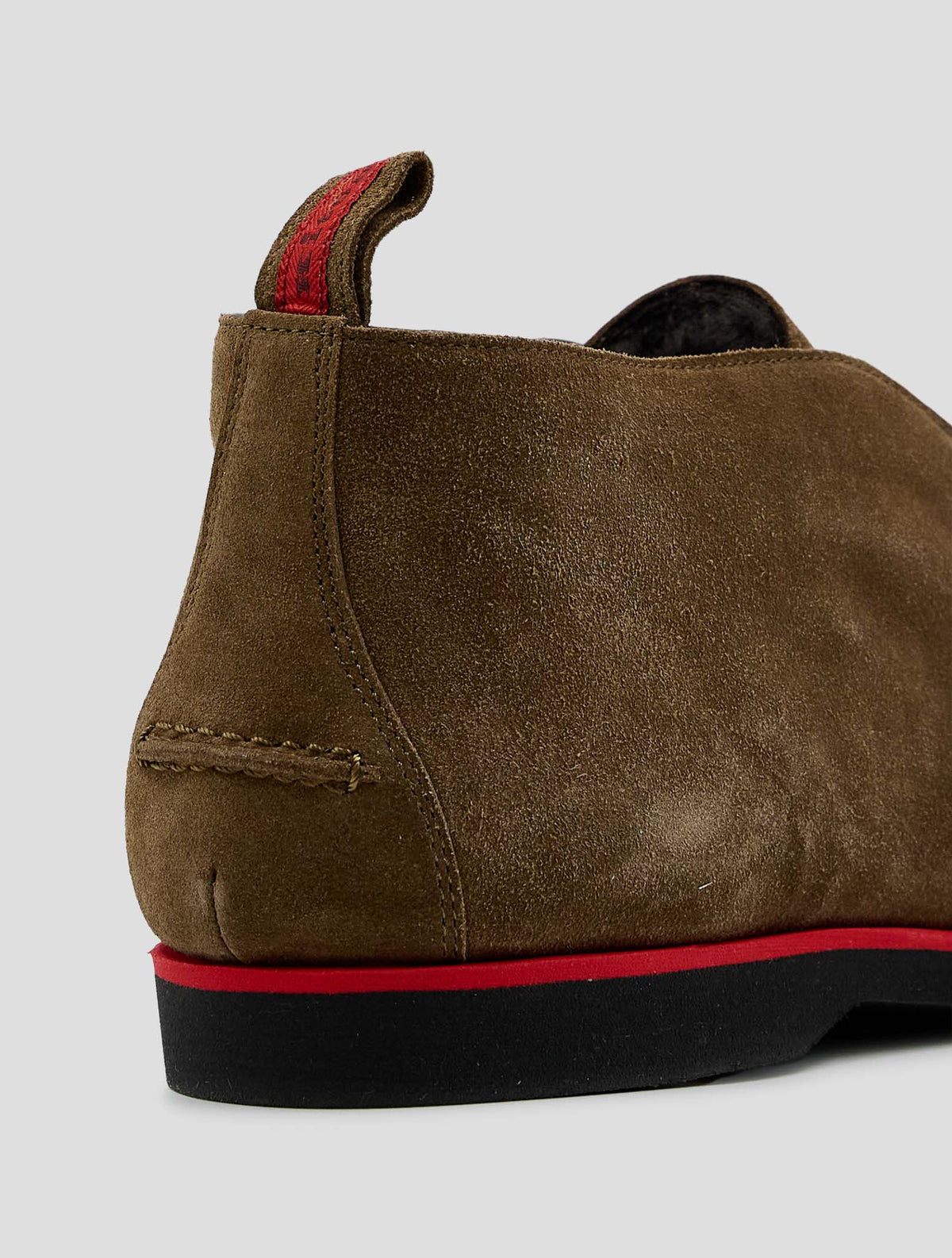Kiton Brown Leather Shearling Boots