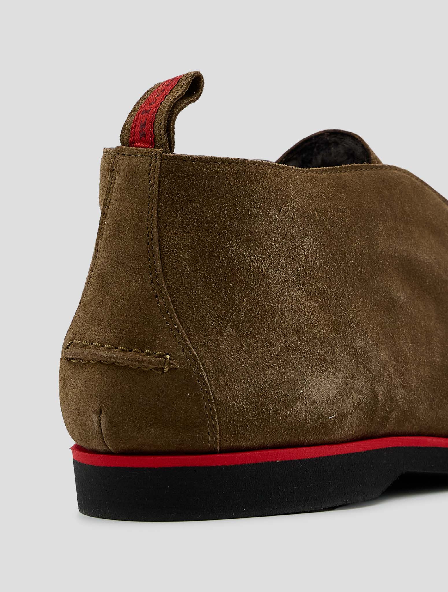 Kiton Brown Leather Shearling Boots