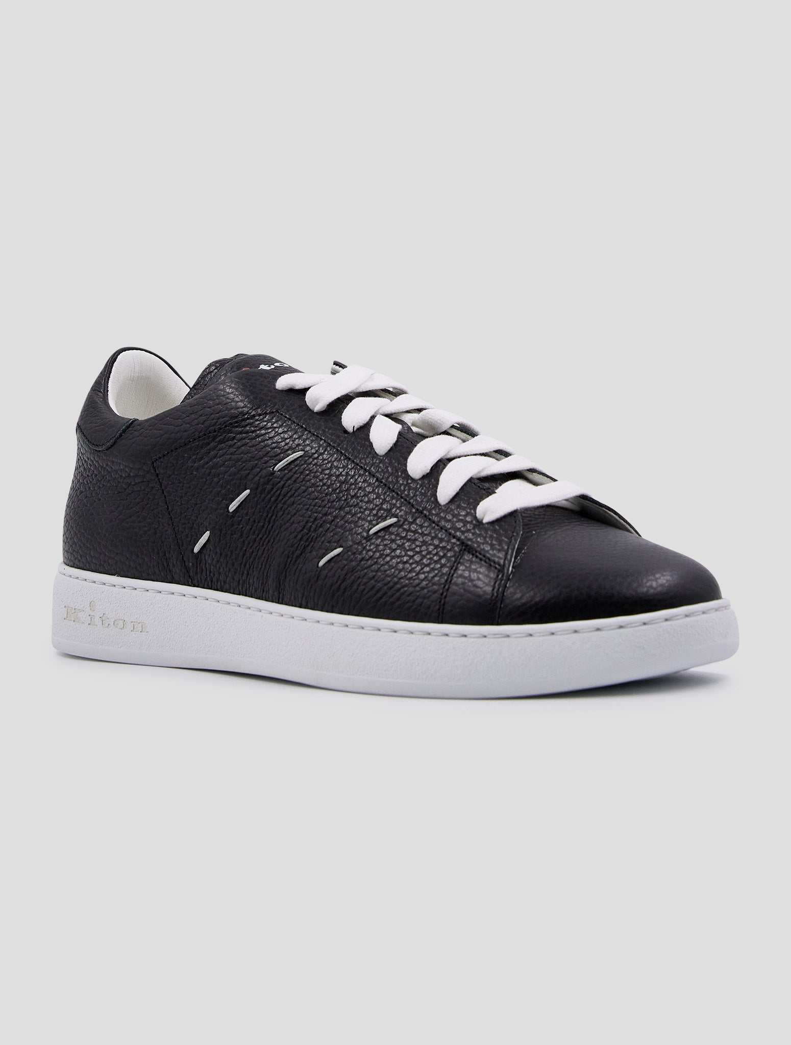 Kiton Black Leather Sneakers