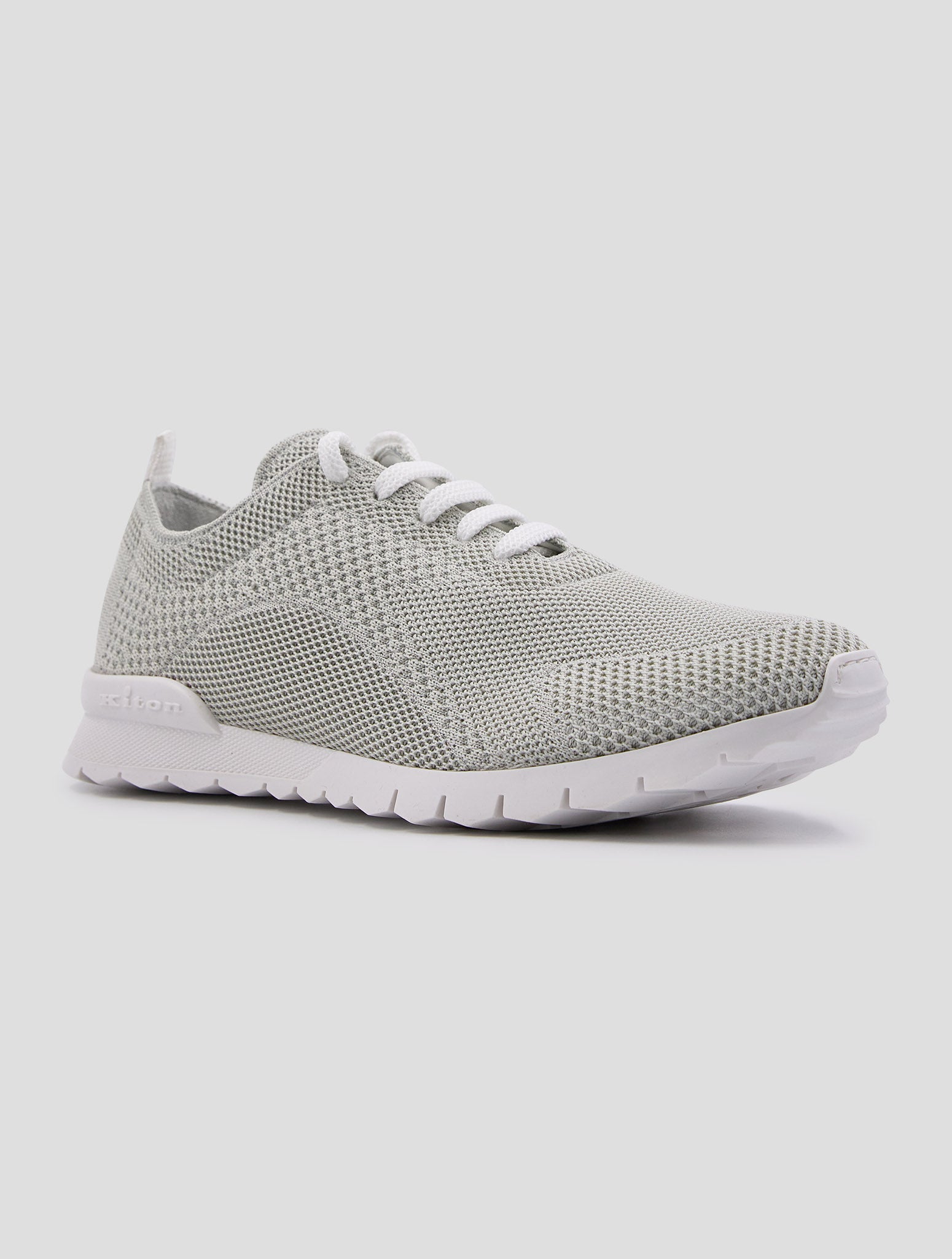 Kiton Gray Cotton Ea Sneakers