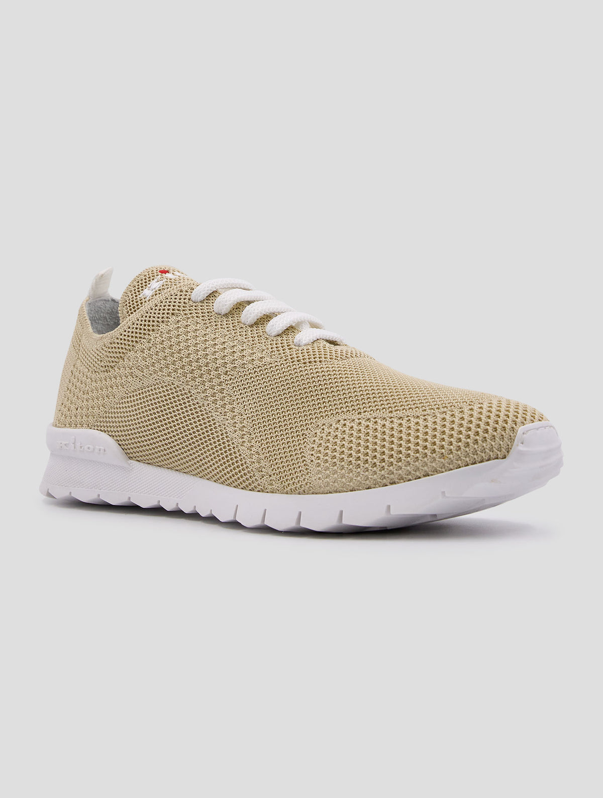 Kiton Beige Cotton Ea Sneakers