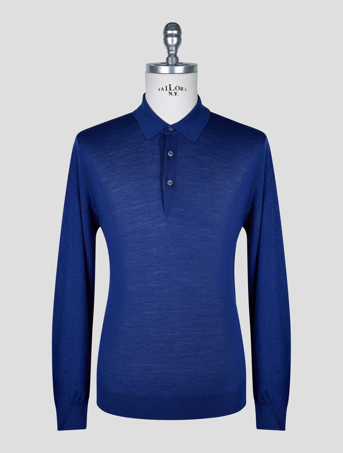 Kiton Blue Wool Sweater Polo