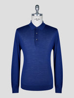 Kiton Blue Wool Sweater Polo