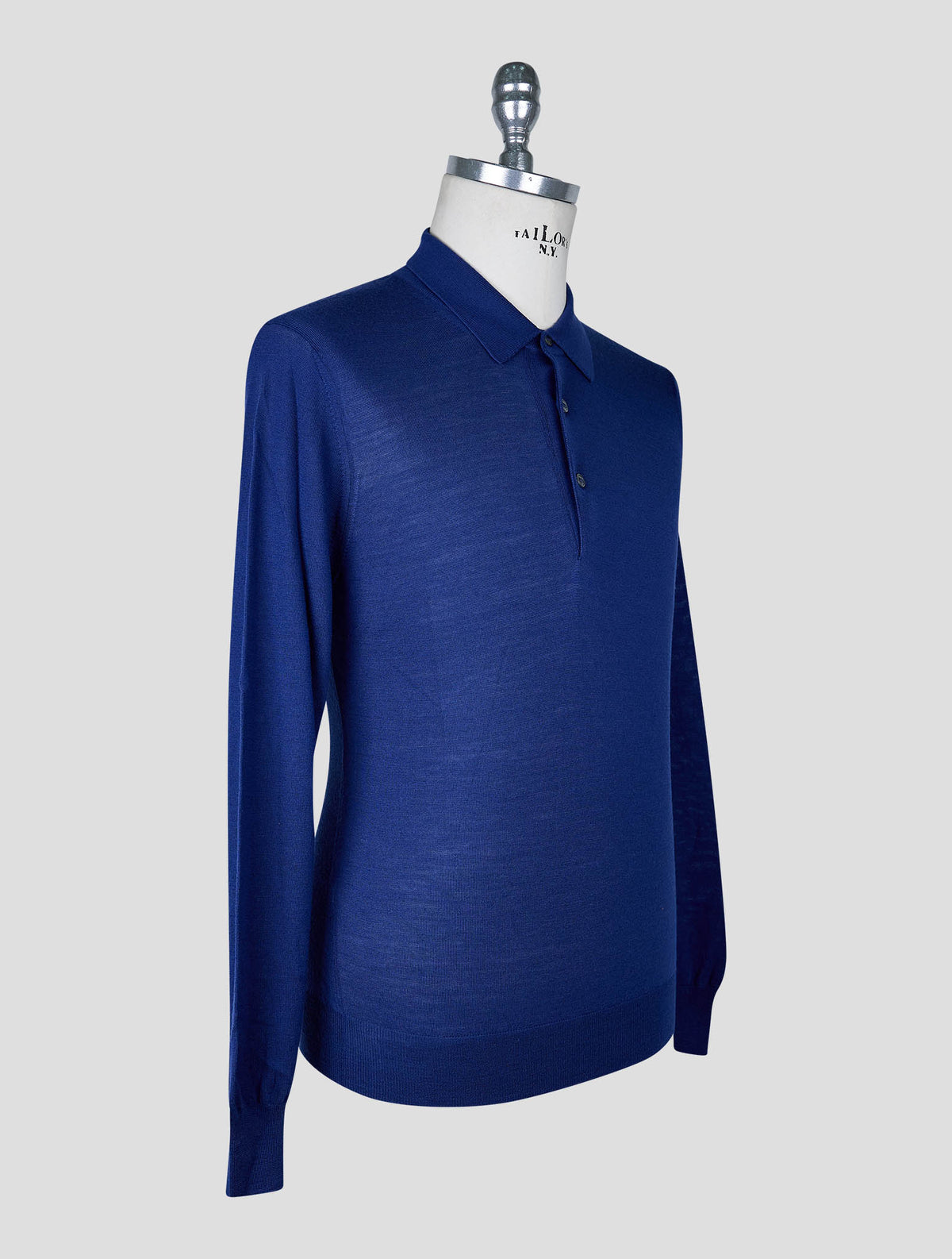 Kiton Blue Wool Sweater Polo