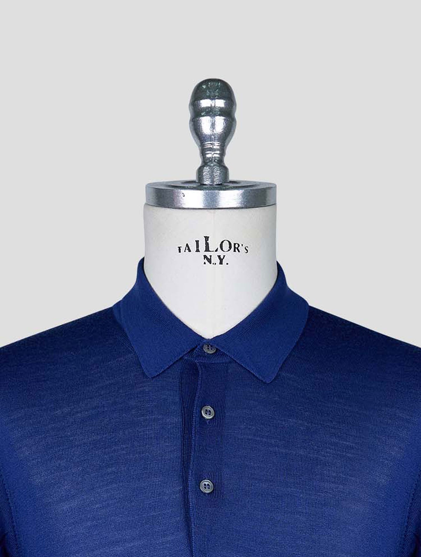 Kiton Blue Wool Sweater Polo