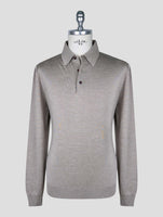 Kiton Beige Silk Cashmere Linen Sweater Polo