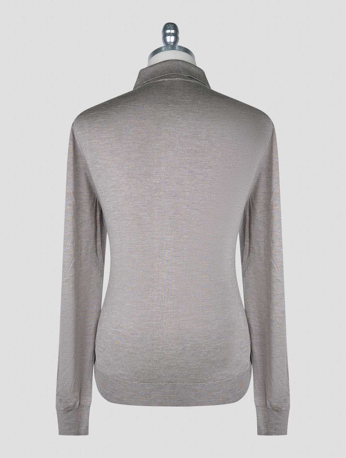 Kiton Beige Silk Cashmere Linen Sweater Polo