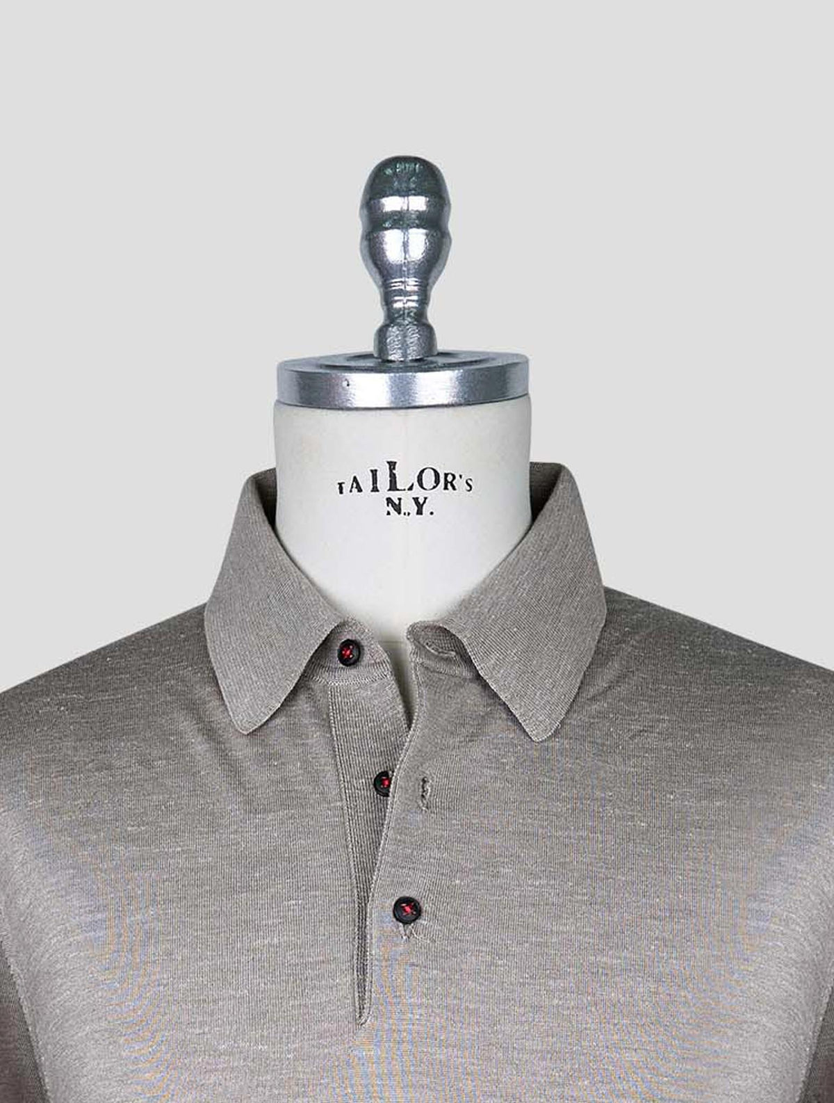 Kiton Beige Silk Cashmere Linen Sweater Polo