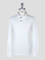 Kiton White Cotton Cashmere Sweater Polo