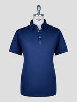 Kiton Blue Cotton Cashmere  Polo
