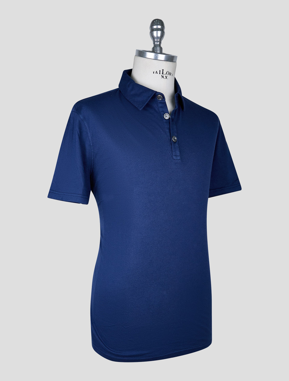 Kiton Blue Cotton Cashmere  Polo