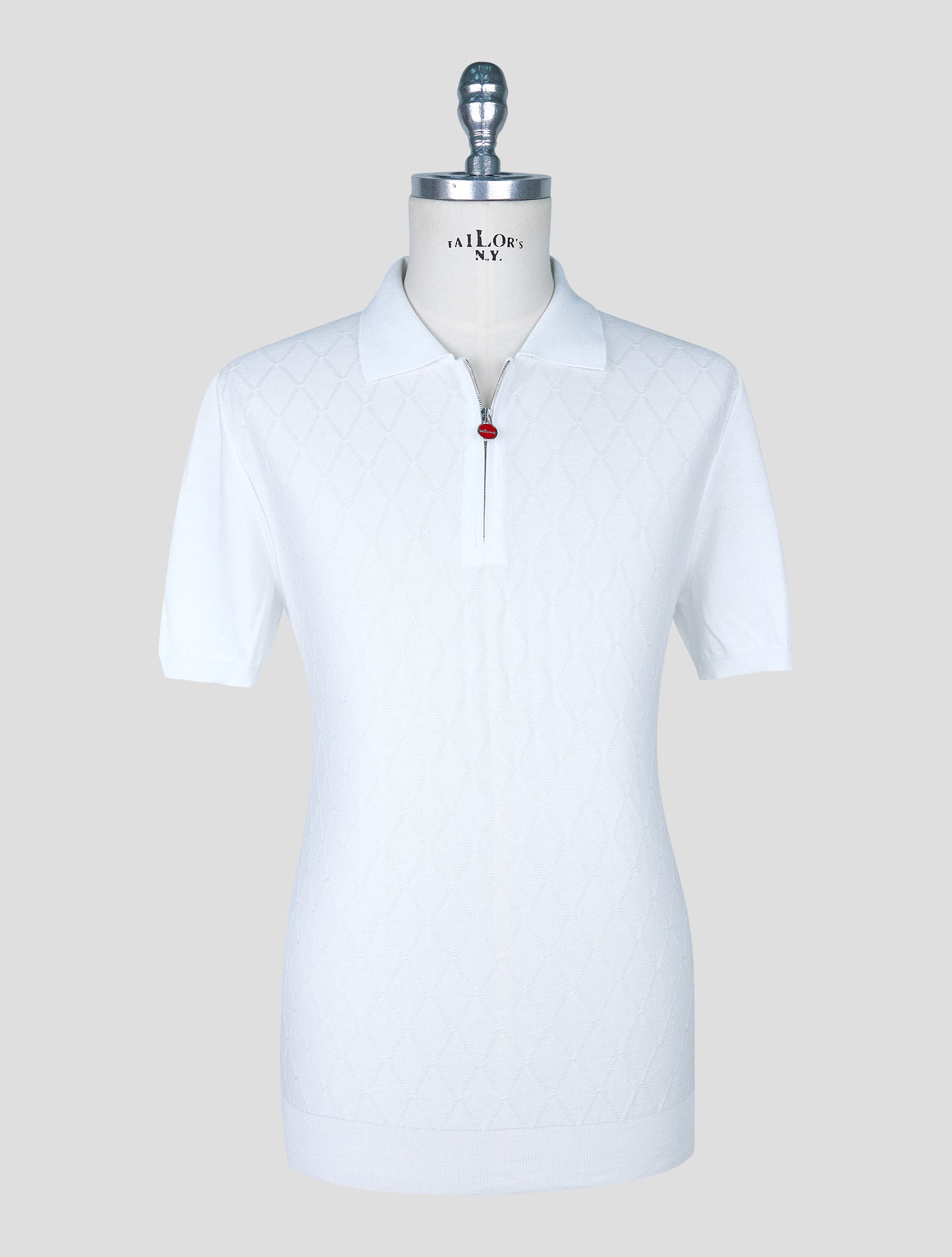 Kiton White Cotton Polo