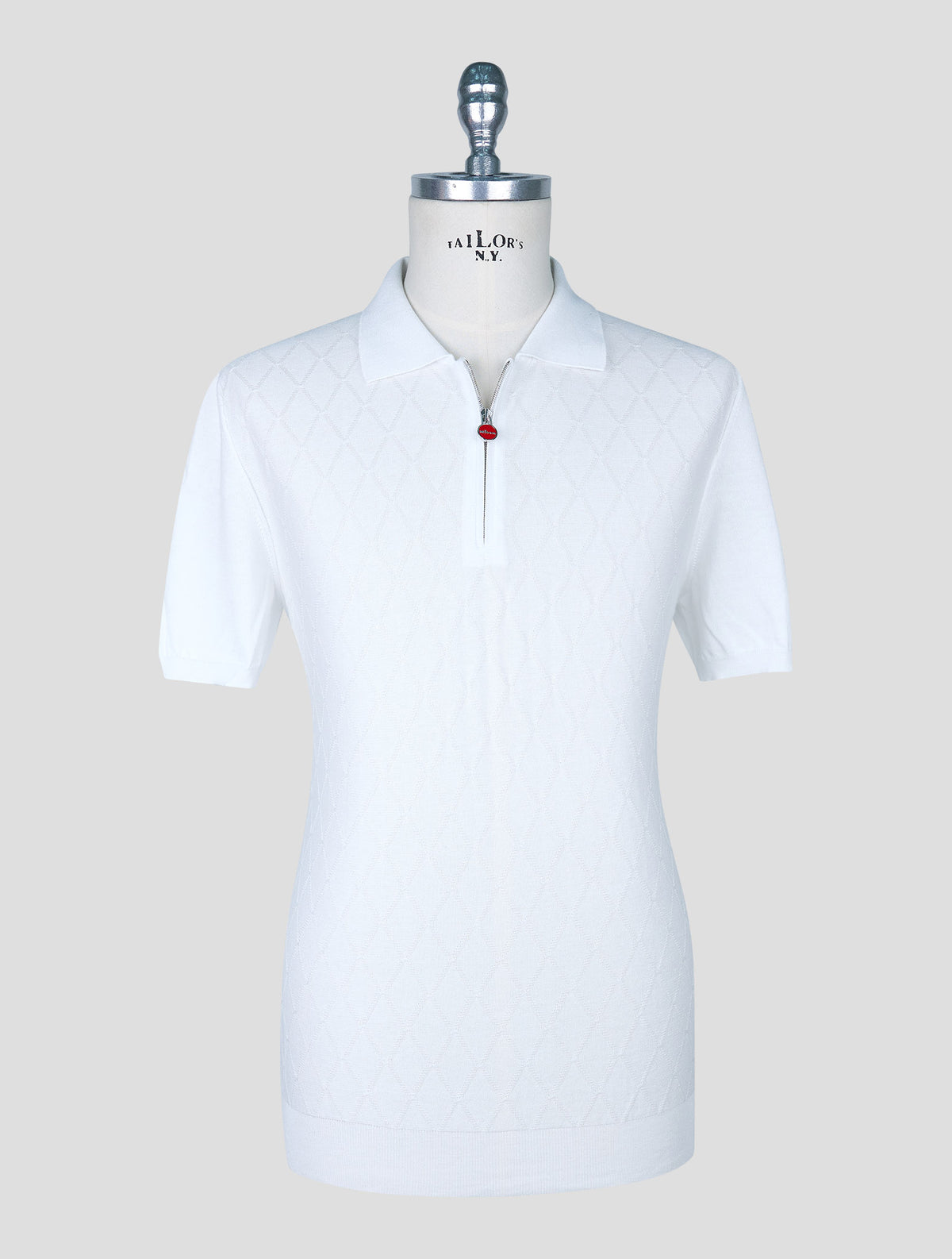 Kiton White Cotton Polo