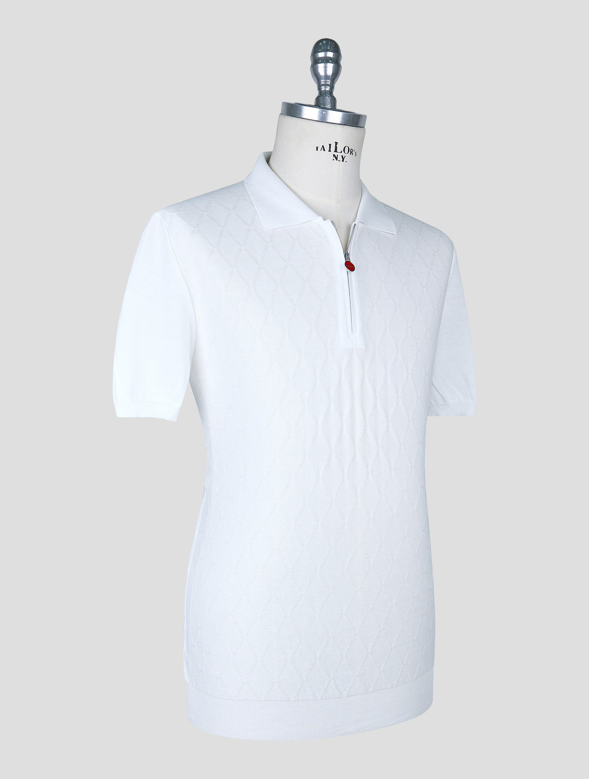 Kiton White Cotton Polo