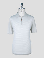 Kiton Gray White Cotton Polo