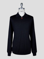 Kiton Black Cashmere Silk Sweater Polo
