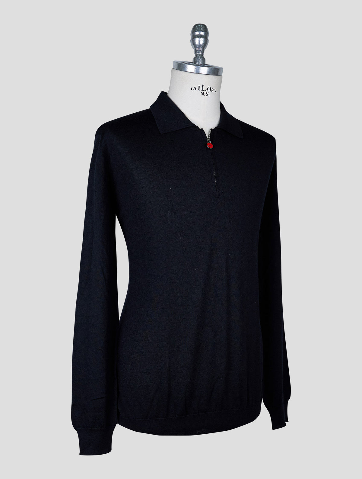 Kiton Black Cashmere Silk Sweater Polo