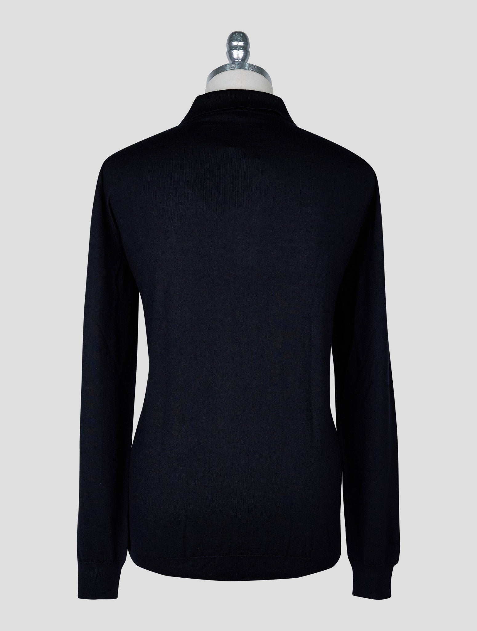 Kiton Black Cashmere Silk Sweater Polo