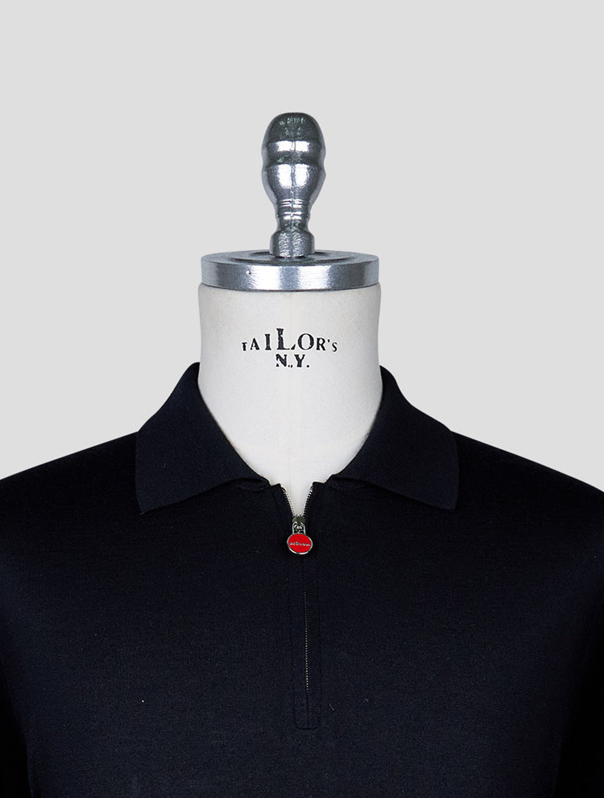 Kiton Black Cashmere Silk Sweater Polo