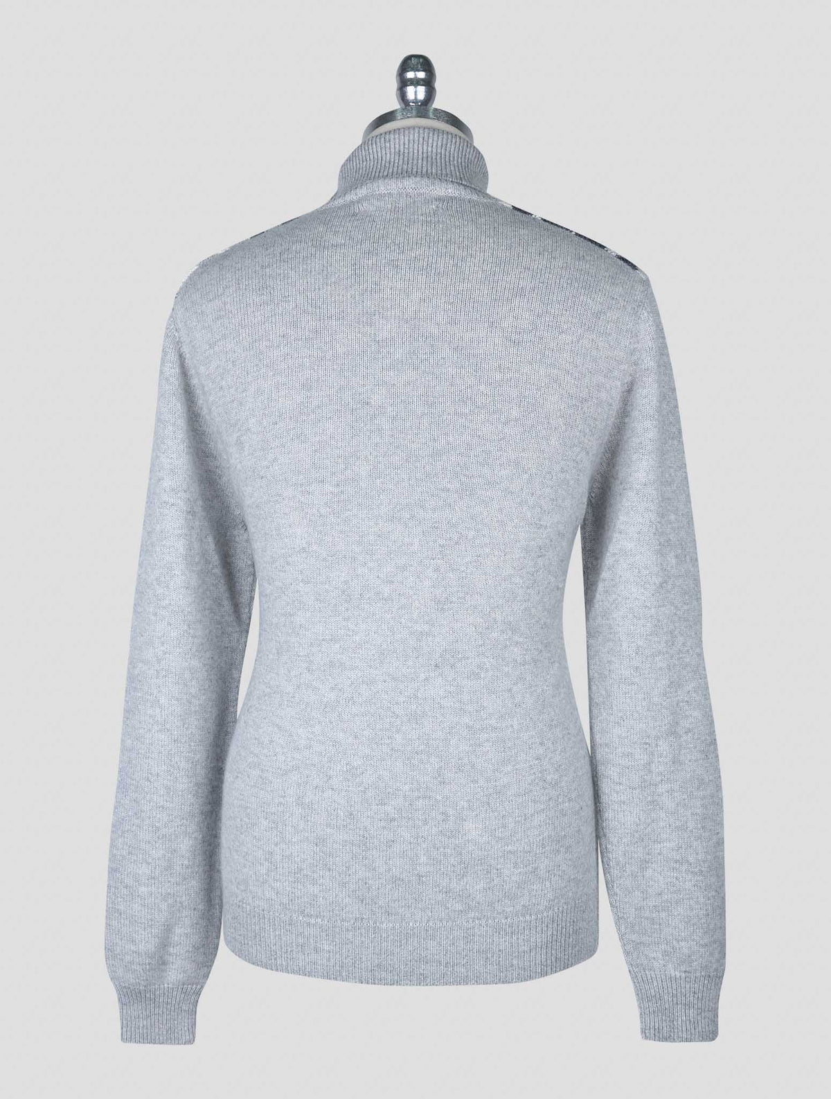 Kiton Gray White Cashmere Sweater Turtleneck