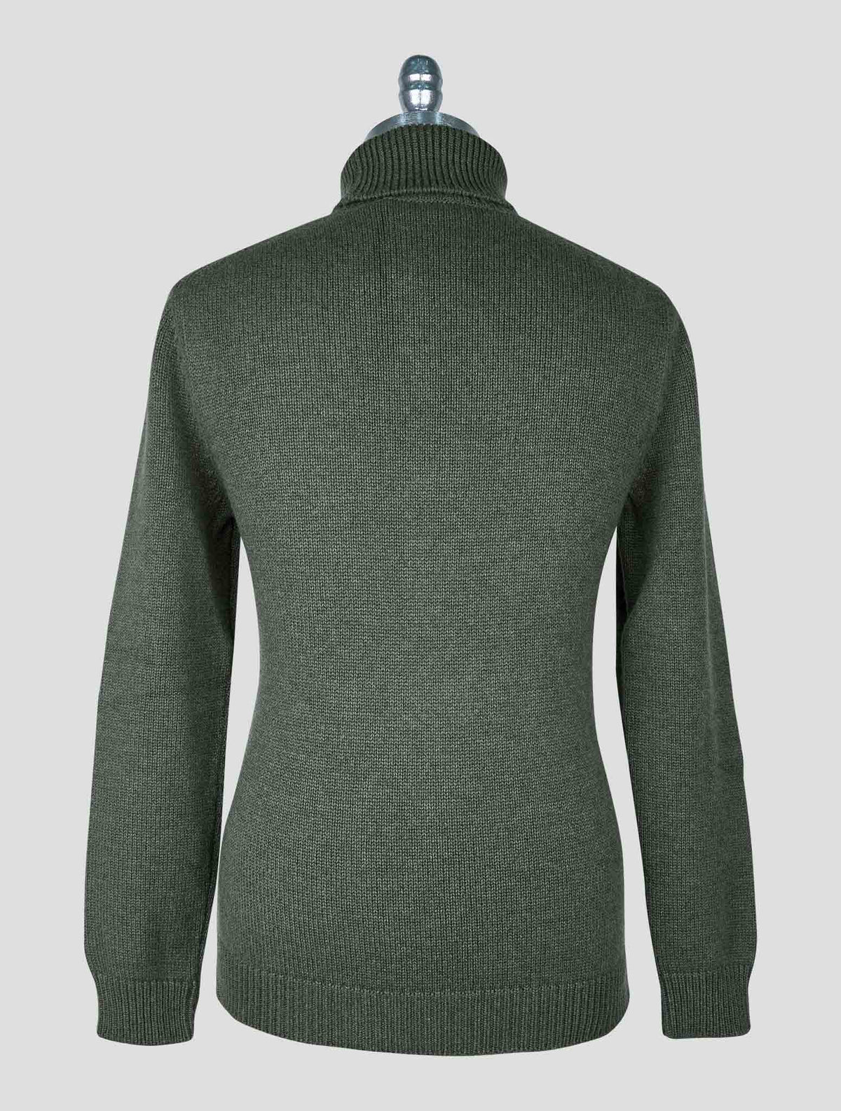 Kiton Green White Cashmere Sweater Turtleneck