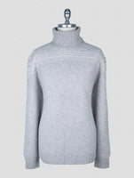 Kiton Gray White Cashmere Sweater Turtleneck